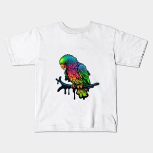 Colorful Parrot melting colors #1 Kids T-Shirt